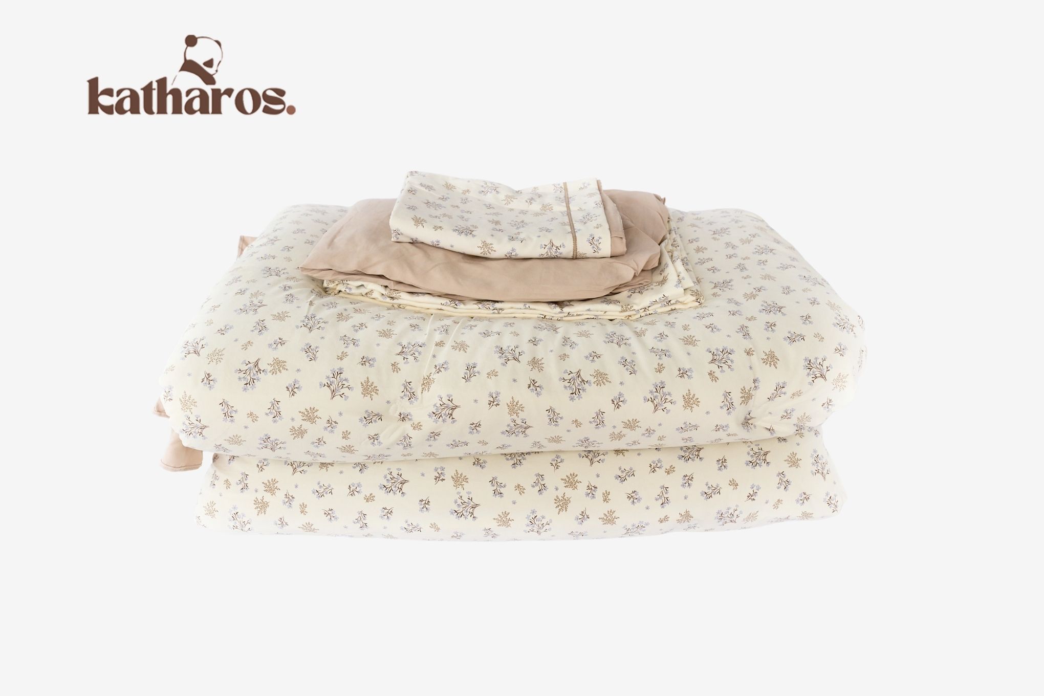 SET DE EDREDON INVIERNO JACK FLOR BEIGE